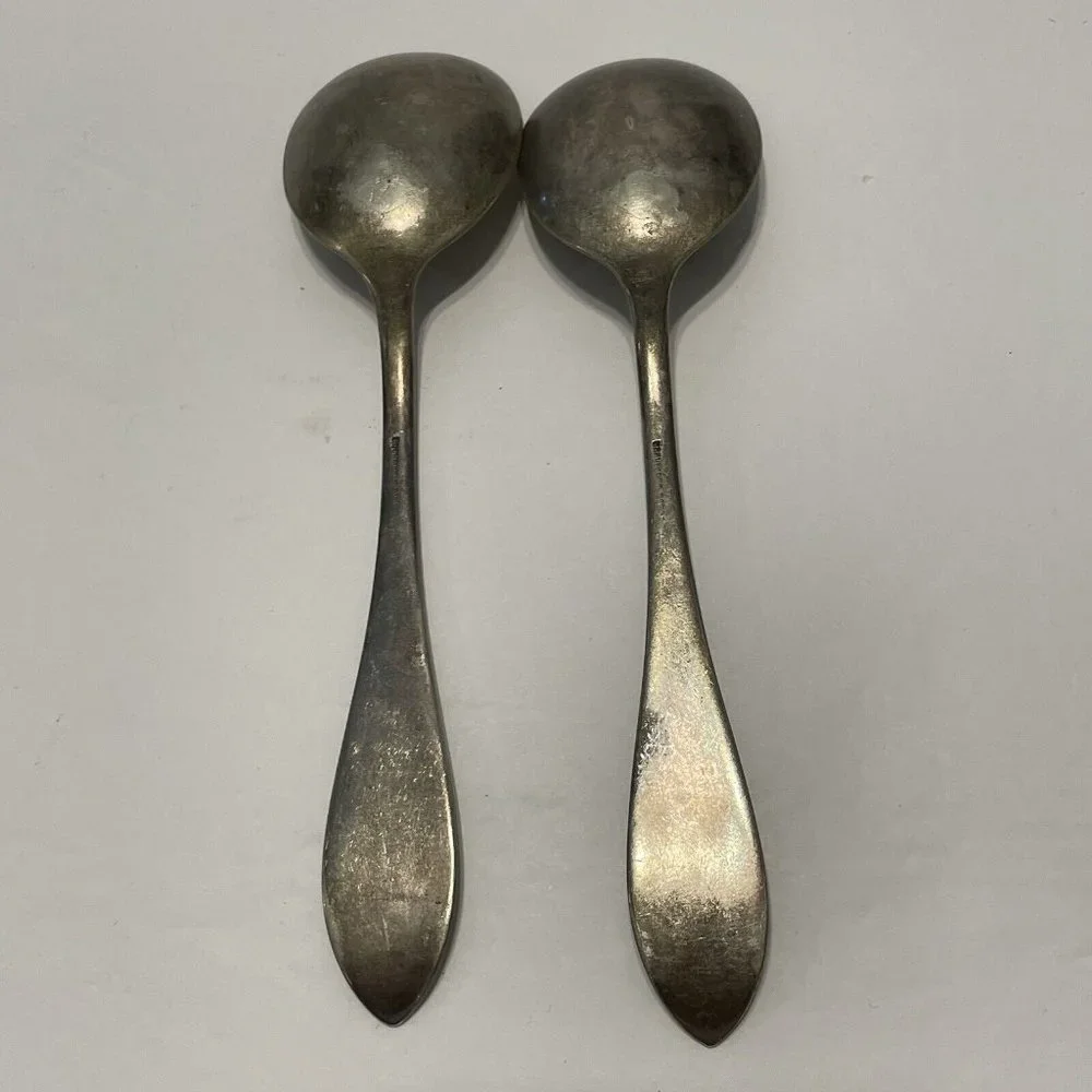 2 - Antique 1909 Oneida Fairoaks Rockford SPCO 5 Star Serving Spoon Silverware